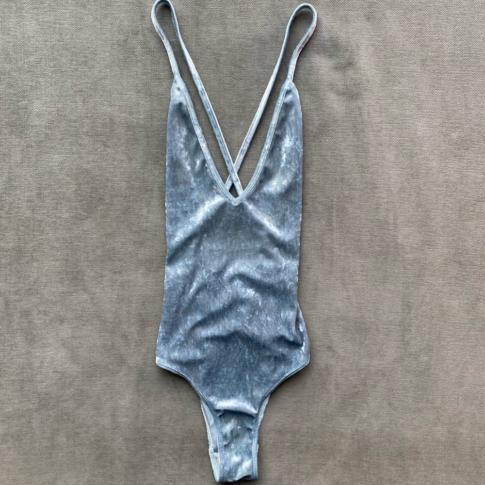 Planet Blue Velvet Bodysuit